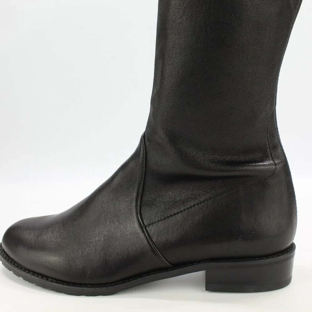NEW Stuart Weitzman Lowland Over-the-Knee Boots-Black Leather – Small Feet